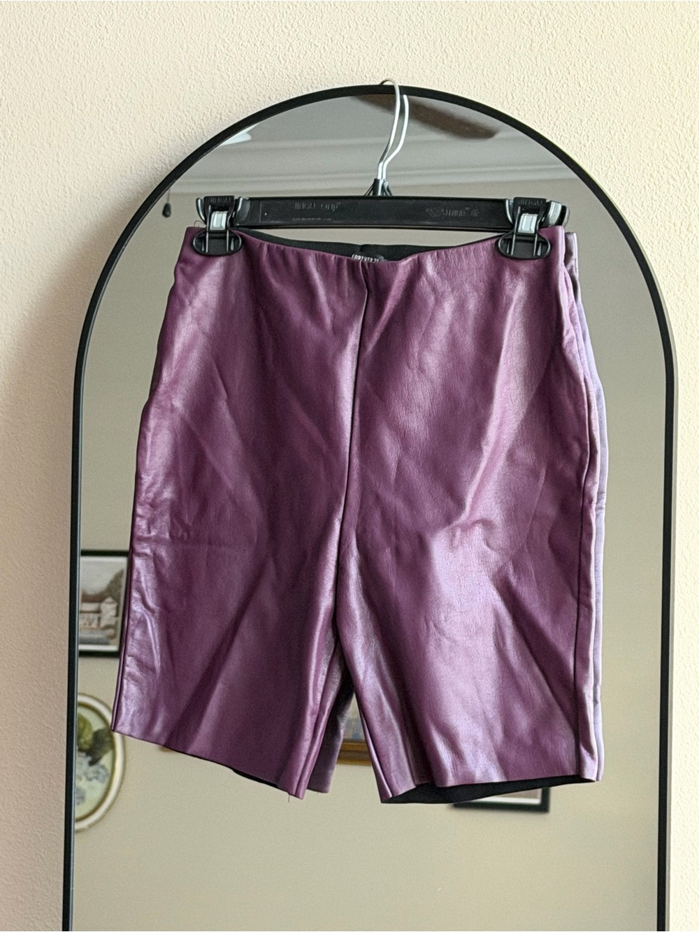 Forever 21 Purple Faux Leather Bike Shorts
